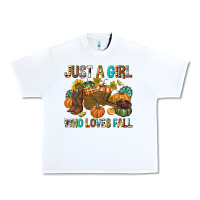 White Just a Girl Who Loves Fall Urban Heavy Tee - texasbilliewilder