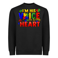 Black I'm his voice he is my heart Heavyweight Sweatshirt - FaDigitalArtStudio