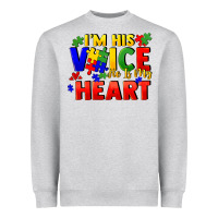 Heather Grey I'm his voice he is my heart Heavyweight Sweatshirt - FaDigitalArtStudio