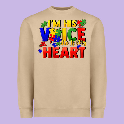 I'm His Voice He Is My Heart Heavyweight Sweatshirt Designed By Fadigitalartstudio