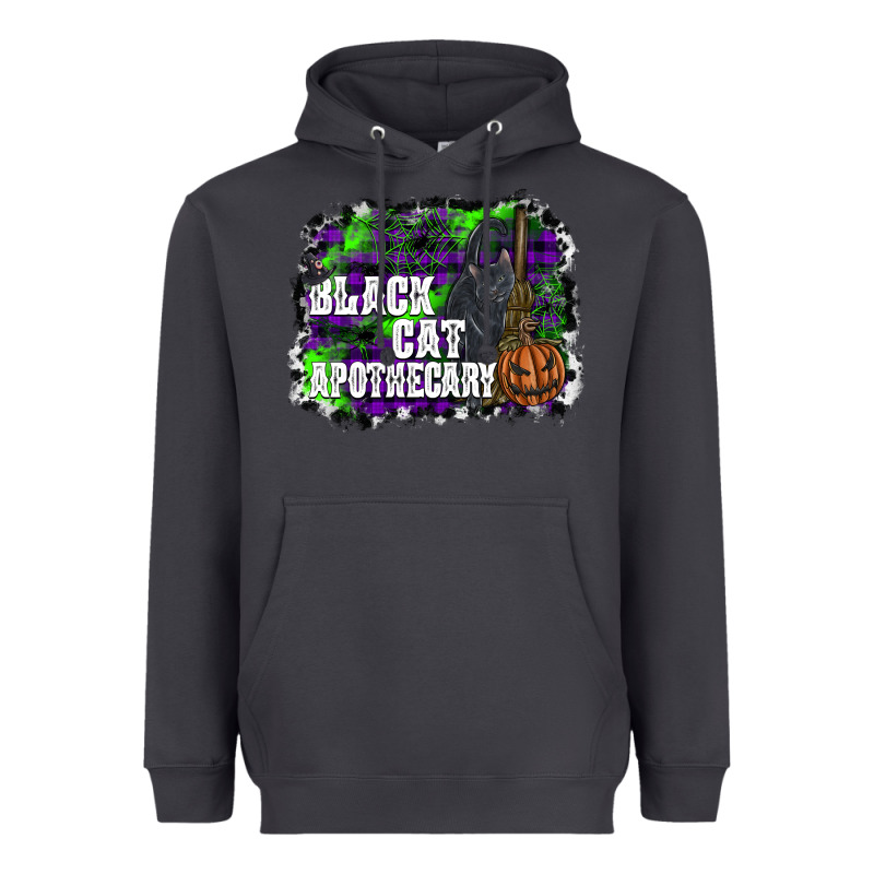 Black Cat Apothecary Heavyweight Hoodie by SublimationCraftShop | Teevron