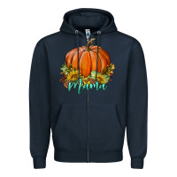 Navy pumpkin mama Zipper Hoodie - BundleAndBundleShop