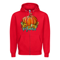 Red pumpkin mama Zipper Hoodie - BundleAndBundleShop