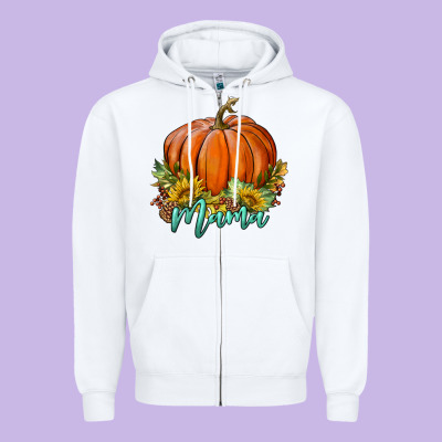 Pumpkin Mama Zipper Hoodie Designed By Bundleandbundleshop