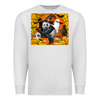 Oatmeal Heather panda halloween Premium Sweatshirt - LillyAllenDesigns