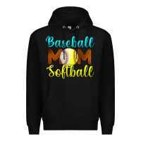 Black baseball mom softball Premium Hoodie - BundleAndBundleShop