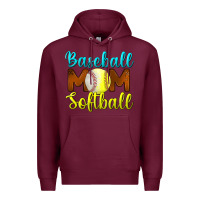 Burgundy baseball mom softball Premium Hoodie - BundleAndBundleShop