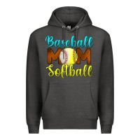 Charcoal Heather baseball mom softball Premium Hoodie - BundleAndBundleShop