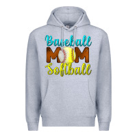 Heather Grey baseball mom softball Premium Hoodie - BundleAndBundleShop