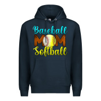 Navy baseball mom softball Premium Hoodie - BundleAndBundleShop