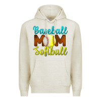 Oatmeal Heather baseball mom softball Premium Hoodie - BundleAndBundleShop