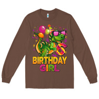 Chestnut 6th birthday girl t rex pink Long Sleeve Tee - CowGirlArtShop