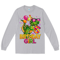 Moon Dust 6th birthday girl t rex pink Long Sleeve Tee - CowGirlArtShop