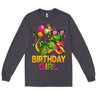 Smoke 6th birthday girl t rex pink Long Sleeve Tee - CowGirlArtShop