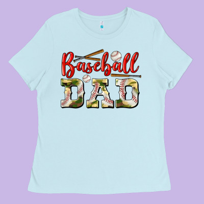 Baseball Dad Ladies Tee Designed By Bundleandbundleshop