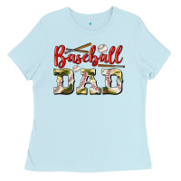 Baby Blue baseball dad Ladies Tee - BundleAndBundleShop