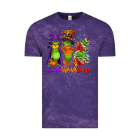 Cloud Purple Happy Hallothanksmas Vintage Tee - NancyCooperArtShop