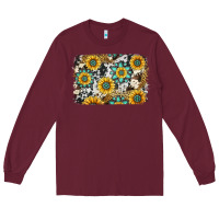Burgundy gemstone sunflower cowhide background Long Sleeve Tee - Jasminsmagicworld