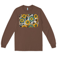 Chestnut gemstone sunflower cowhide background Long Sleeve Tee - Jasminsmagicworld