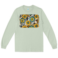 Matcha gemstone sunflower cowhide background Long Sleeve Tee - Jasminsmagicworld