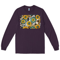 Plum gemstone sunflower cowhide background Long Sleeve Tee - Jasminsmagicworld
