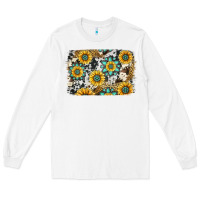 White gemstone sunflower cowhide background Long Sleeve Tee - Jasminsmagicworld