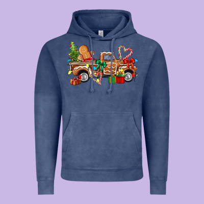 Gingerbread Truck Vintage Hoodie Designed By Texasbilliewilder