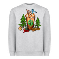Heather Grey camping cold drink frappe Heavyweight Sweatshirt - FaDigitalArtStudio