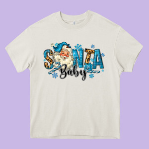 Santa Baby Christmas Heavy Core Tee Designed By Maliassmallbusiness