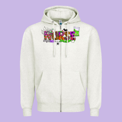 Halloween Nurse Zipper Hoodie Designed By Bundleandbundleshop