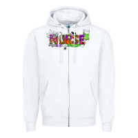 White halloween nurse Zipper Hoodie - BundleAndBundleShop