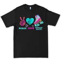 Black peace love roller skate Premium Tee - BundleAndBundleShop