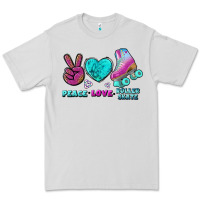 Dove Grey peace love roller skate Premium Tee - BundleAndBundleShop
