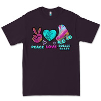 Plum peace love roller skate Premium Tee - BundleAndBundleShop