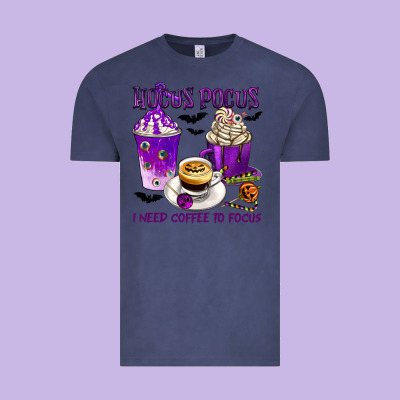 Hocus Pocus I Need Coffee To Focus Vintage Tee Designed By Texasbilliewilder