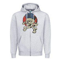 Heather Grey skate rags skull & crossbones Zipper Hoodie - tuanDangUi