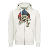 Oatmeal Heather skate rags skull & crossbones Zipper Hoodie - tuanDangUi
