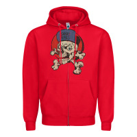 Red skate rags skull & crossbones Zipper Hoodie - tuanDangUi