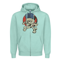Seafoam skate rags skull & crossbones Zipper Hoodie - tuanDangUi