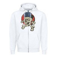 White skate rags skull & crossbones Zipper Hoodie - tuanDangUi