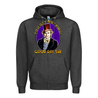 Charcoal Heather good day sir  wonka Zipper Hoodie - tuanDangUi