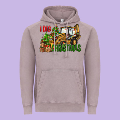 I Dig Christmas Vintage Hoodie Designed By Nancycooperartshop