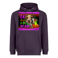 Plum eat drink and be scary cow Heavyweight Hoodie - LillyAllenDesigns