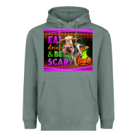 Sage eat drink and be scary cow Heavyweight Hoodie - LillyAllenDesigns