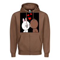 Chestnut brown bear cony bunny rabbit the kiss Zipper Hoodie - tuanDangUi