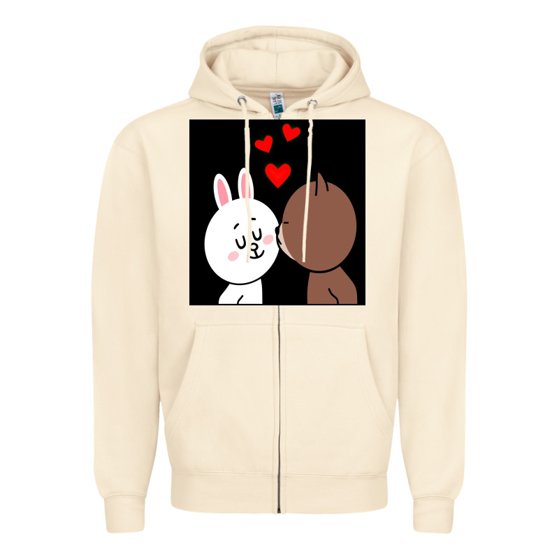 Brown Bear Cony Bunny Rabbit The Kiss Zipper Hoodie by tuanDangUi | Teevron