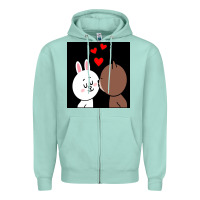 Seafoam brown bear cony bunny rabbit the kiss Zipper Hoodie - tuanDangUi