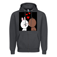 Smoke brown bear cony bunny rabbit the kiss Zipper Hoodie - tuanDangUi