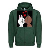 Sports Green brown bear cony bunny rabbit the kiss Zipper Hoodie - tuanDangUi