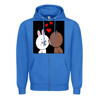 True Royal brown bear cony bunny rabbit the kiss Zipper Hoodie - tuanDangUi